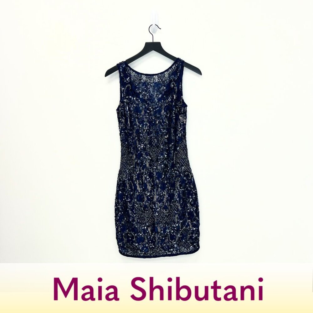 Aidan Mattox Black Midi Dress